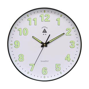 精梭夜光挂钟卧室静音创意钟表 客厅石英钟家用轻奢夜光时钟挂表