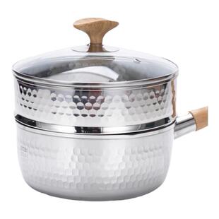 日本神田雪平锅蒸格日式家用进口辅食锅无涂层不锈钢奶锅蒸屉煮面
