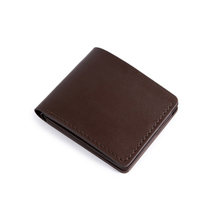 蠢小鱼男士爸爸短款钱包卡包送男友真牛皮夹手工自制作diy材料包