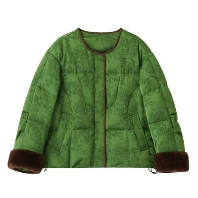 高端洋气皮草羽绒服女2025冬季新款新中式国风提花年轻款唐装外套