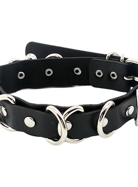 ins夸张街拍时尚铆钉皮质项圈