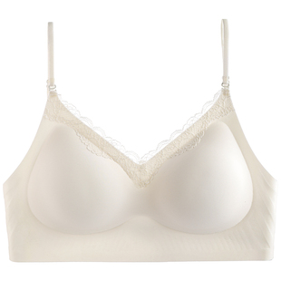 性感挂脖美背内衣女小胸聚拢无痕细肩带一体式蕾丝吊带露背文胸罩