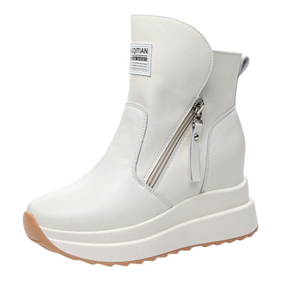 厚底内增高9cm高帮小白鞋女