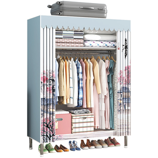 布衣柜全钢架加粗简易衣柜结实耐用衣服收纳家用衣橱2025新款衣柜