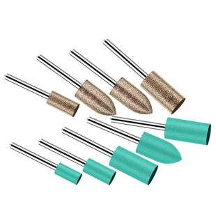 芝麻磨头3mm橡胶打磨头气动模具抛光轮橡皮电磨机绿色电动风磨笔