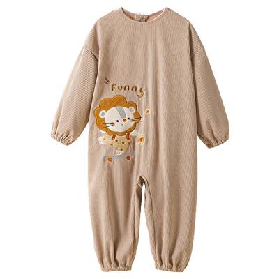 贝肽斯灯芯绒连体罩衣婴儿爬爬服