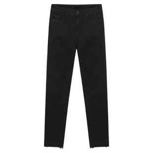 MOTHER 水洗女士小裤脚毛边简约9分裤休闲牛仔裤银泰百货 301604