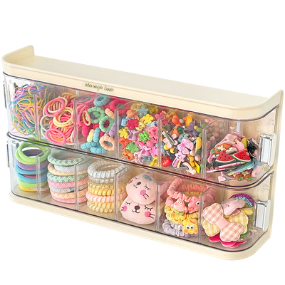 可壁挂发饰收纳盒双层抽拉