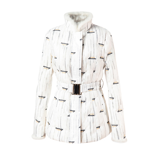 水貂毛领白色小香风羽绒服女短款轻薄保暖显瘦新款高端白鸭绒6213