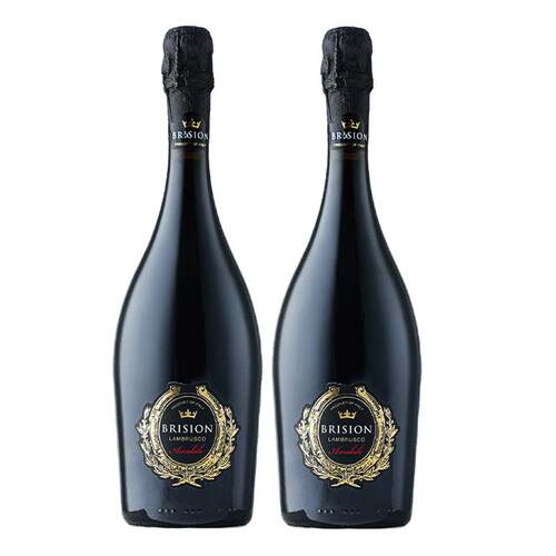 【自营】意大利蓝布鲁斯科进口起泡红葡萄酒8度微醺赠香槟杯