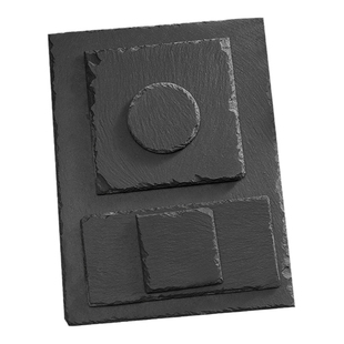 天然黑色纹理岩石板美食面包牛排日本料理拍照托盘复古食品甜品