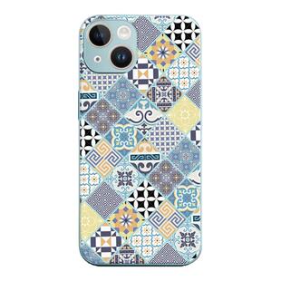 适用于iphone16promax手机壳苹果15plus高端14复古magsafe磁吸13硅胶全包防摔菱格个性民族风图腾保护套新款