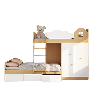 考拉森林错位型上下床上下铺双层床儿童床高低床子母床上床下柜