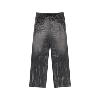 FORNINES闪电纹水洗牛仔裤