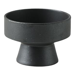 池上之家陶泥粗陶高脚水果盘零食点心盘茶桌禅意摆件日式插花碗