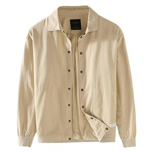 男士加绒夹克冬季休闲宽松加厚保暖上衣秋冬纯棉短款行政外套翻领