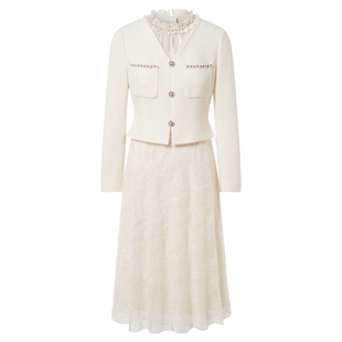 La Koradior拉珂蒂修身通勤优雅时尚春季纯色假两件气质连衣裙女