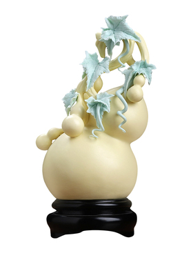 陶瓷梅开五福葫芦摆件