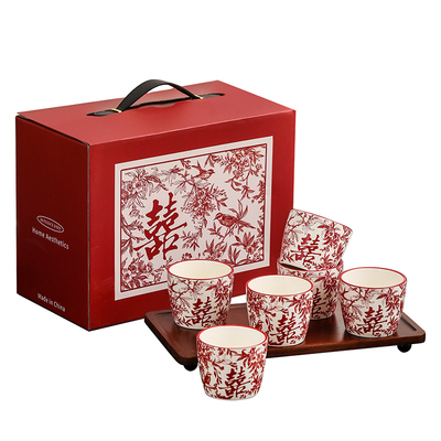 漫时光法式花囍敬茶杯套装