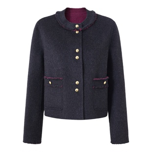 【骆驼绒】FINITY菲妮迪毛呢外套2025年冬季新款双面呢短款大衣女