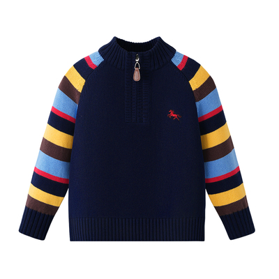 雅鹿女童毛衣中大童纯棉加绒内搭