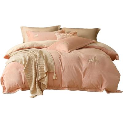 水星家纺A类抗静电牛奶绒四件套