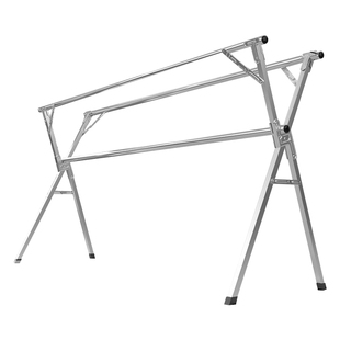 四万公里不锈钢落地衣架双层超强承重家用阳台防风折叠伸缩晾衣架