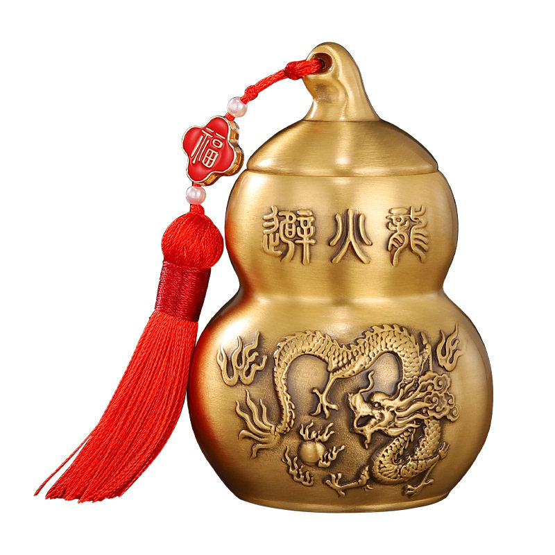 黄铜葫芦避火龙瓶厨房西北角摆件