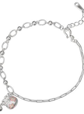 吴越老银铺纯银粉黛手链