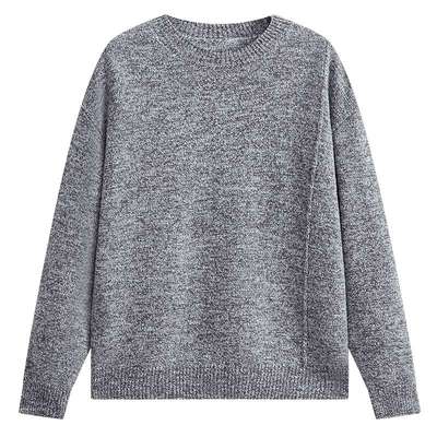 MODE COMMUTER | MC100%绵羊毛宽松微阔舒适混色肌理休闲圆领毛衣