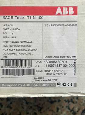 【询价】断路器SACE-Tmax   T1N100-80A适用