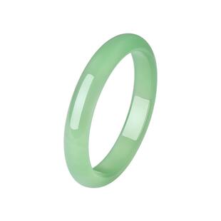 周大生果绿玉髓镯子女泥鳅背气质国风手镯叮当薄荷曼波生日礼物