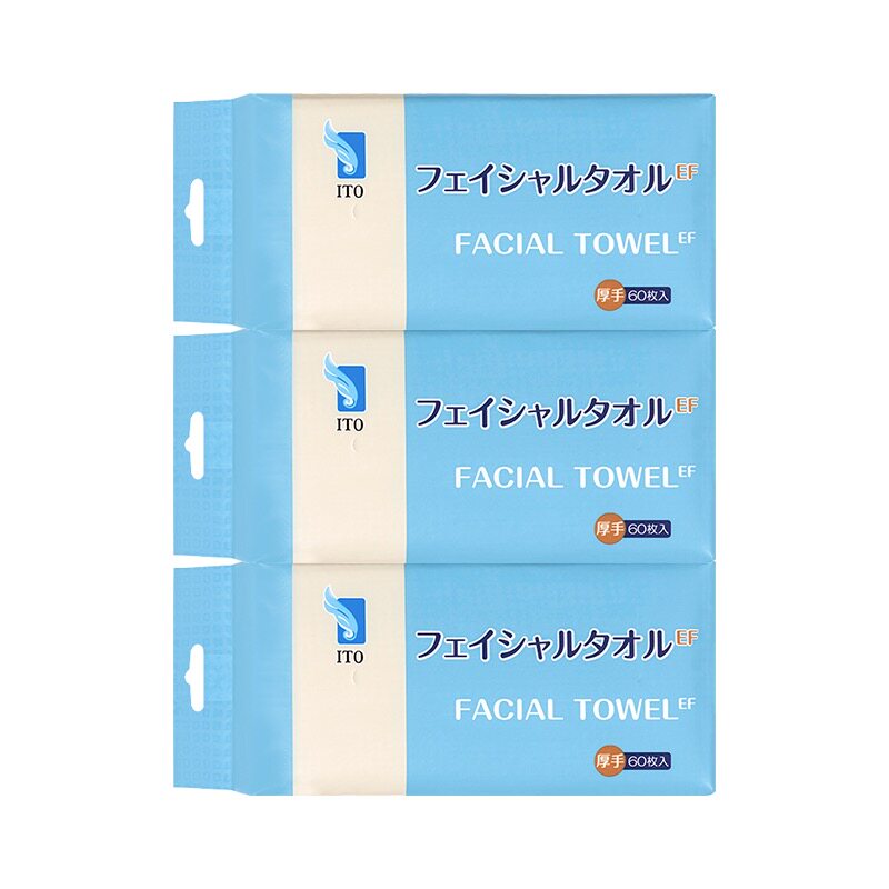 艾特柔EF纹悬挂式洗脸巾60抽3包