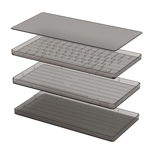 PBTFANS键帽收纳盒三层防尘盒客制化键盘整理abs黑透原厂高度定制