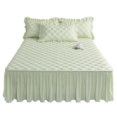 简约纯色夹棉床裙单件遮丑下摆