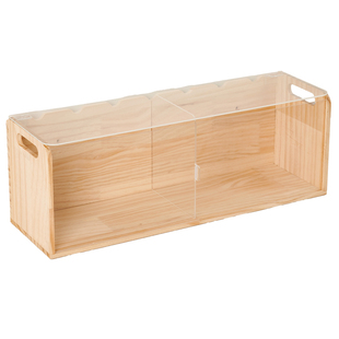 实木亚克力手办展示墙盒简约创意打孔式墙面盲盒装饰架收纳置物架