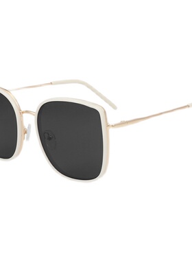 高级感素颜显瘦女款时尚墨镜白边