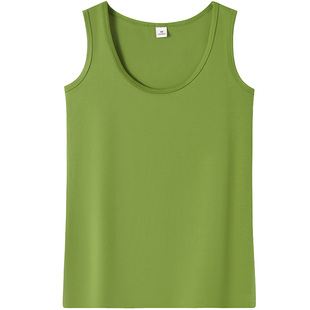 牛油果绿色全棉女款背心内搭打底衫小吊带内穿中年妈妈夏季大码