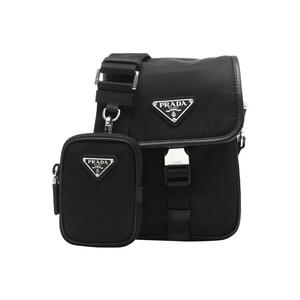 【自营】Prada/普拉达男士Re-Nylon三角形徽标手机包斜挎单肩包