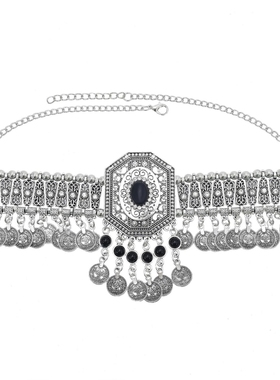 猫之旅店波西米亚雕花流苏项链