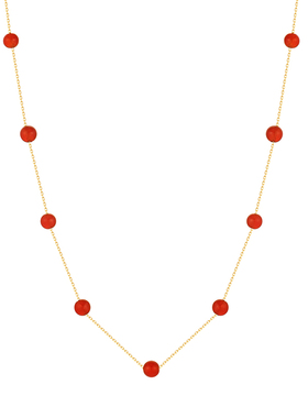 一撇一捺玛瑙14K金颈圈满天星