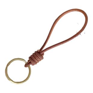 复古牛皮绳钥匙扣挂件手工编织钥匙圈五金锁扣高质感ins风钥匙绳