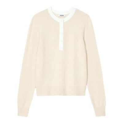 SANDRO女装简约白边针织毛衣