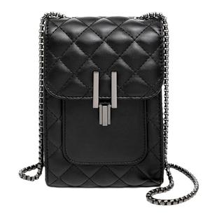 手机包女斜挎2025韩版新款菱格链条包单肩小包包百搭大容量斜挎包