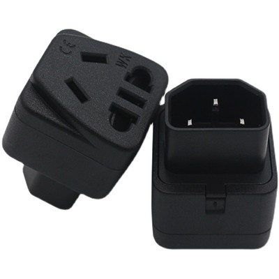 C14公头转国标万用插孔插座