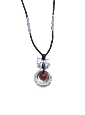 999足银蝴蝶结祥云项链