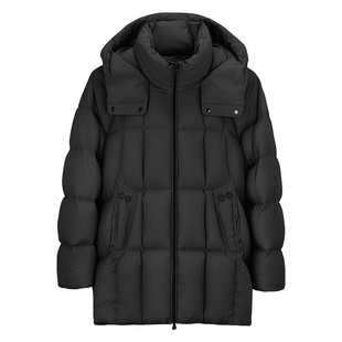 MindBridge2025年冬云朵泡芙连帽面包服女士纯色羽绒服中长款外套