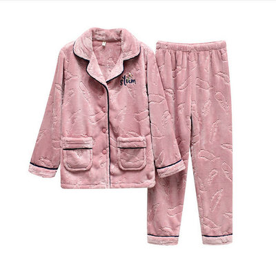 秋冬季珊瑚绒加厚保暖情侣睡衣