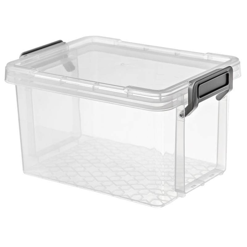 亿美家品透明塑料带盖收纳储物盒