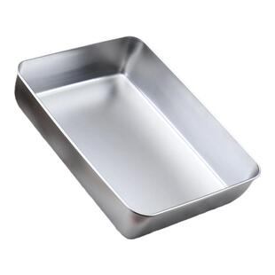 不锈钢保鲜配料盘冻肉收纳盒子厨房沥水隔油备菜盆窄边托盘展示盘